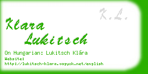 klara lukitsch business card